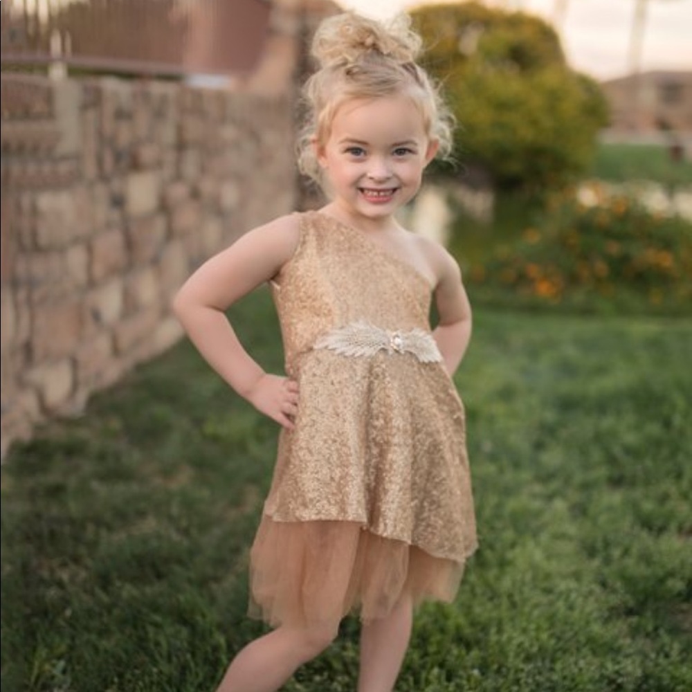 Just Couture baby girl one shoulder dress